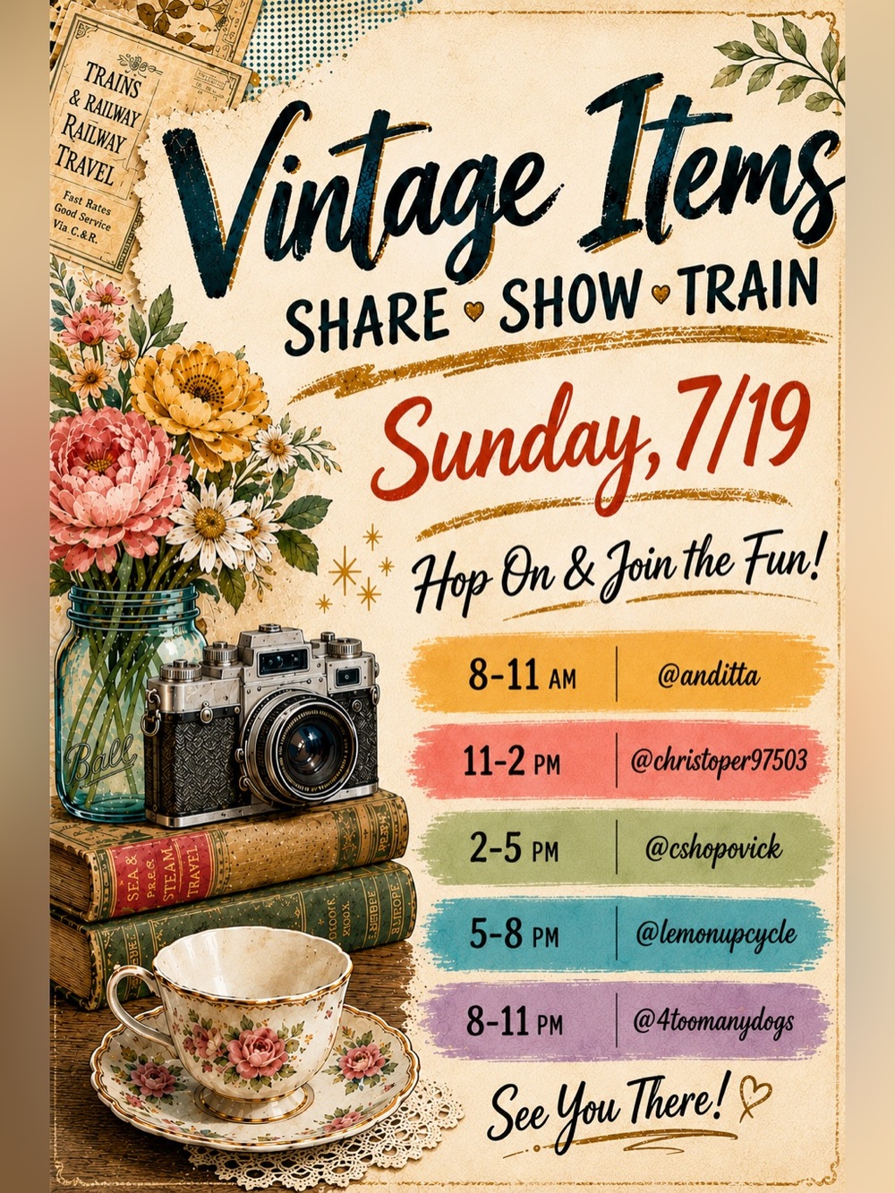 🚂 Vintage Share Show Train! Sunday 8/9 8AM- 11AM - Picture 3 of 9